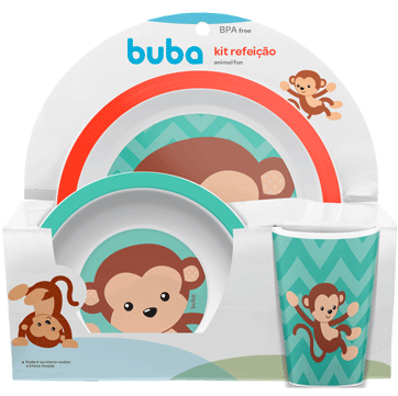 Kit Refeição Animal Fun Macaco Buba 01