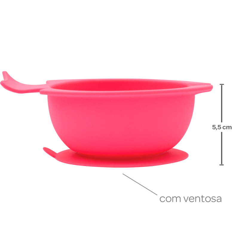 Bowl Silicone com Ventosa Rosa Buba 03
