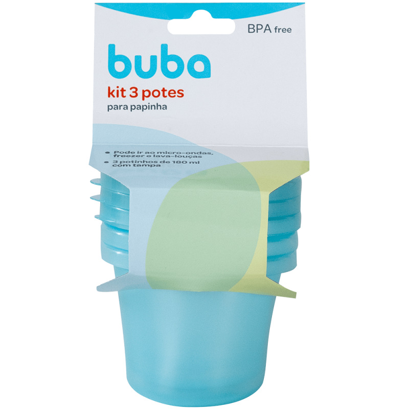 Kit 3 Potes 180ml Azul Buba 02