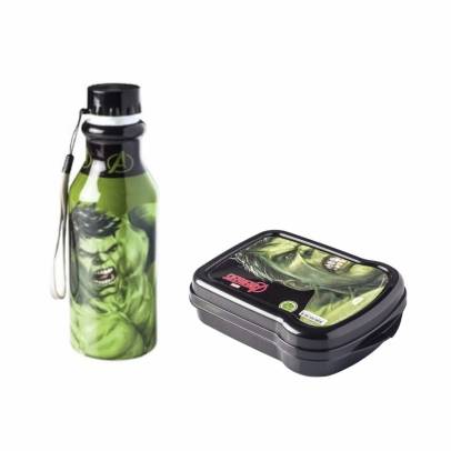 Kit Sanduicheira Garrafa Retrô Hulk 500ml Plasútil scaled
