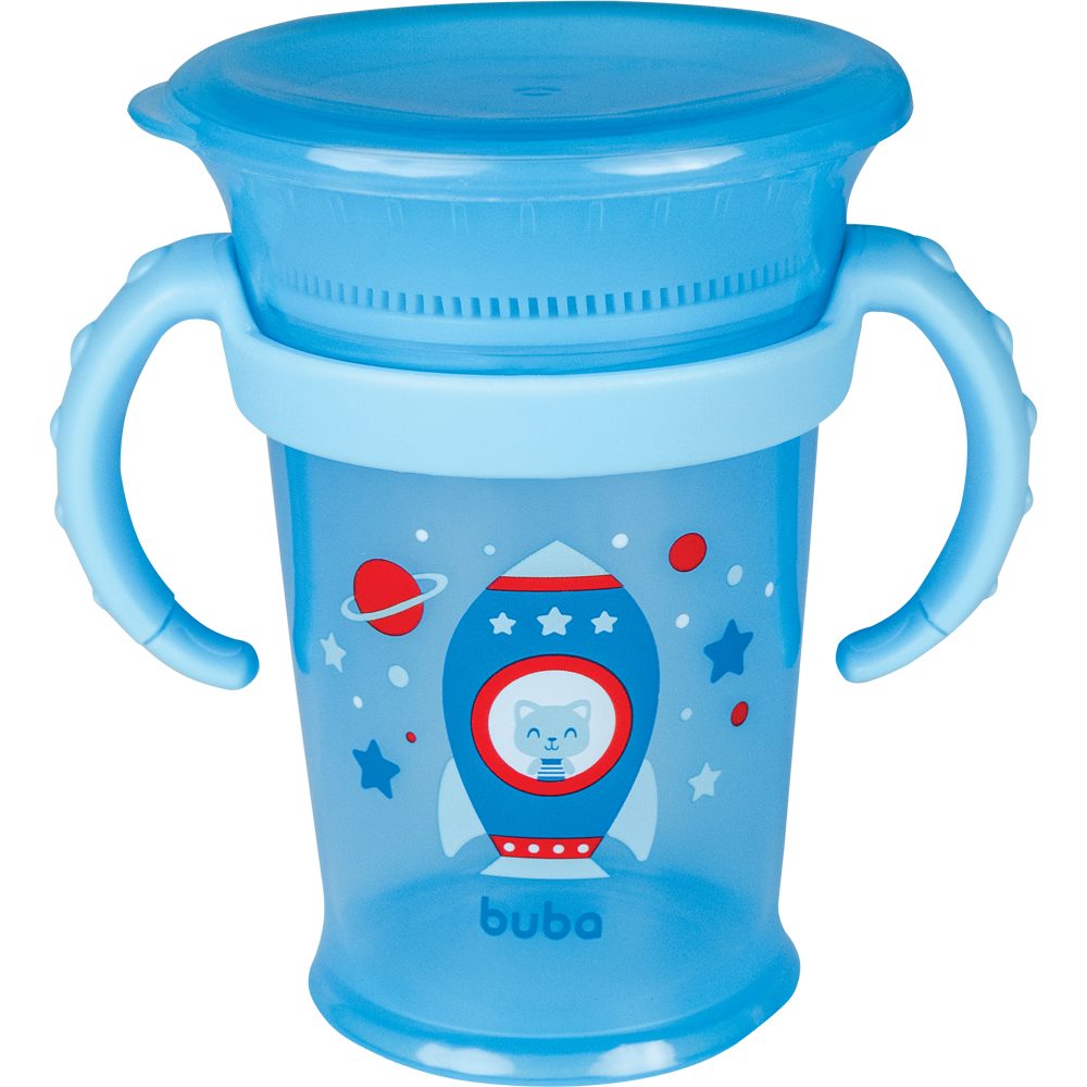 Copo Infantil de Treinamento 360 - Foguete Azul Buba - Loja Lanchinhos